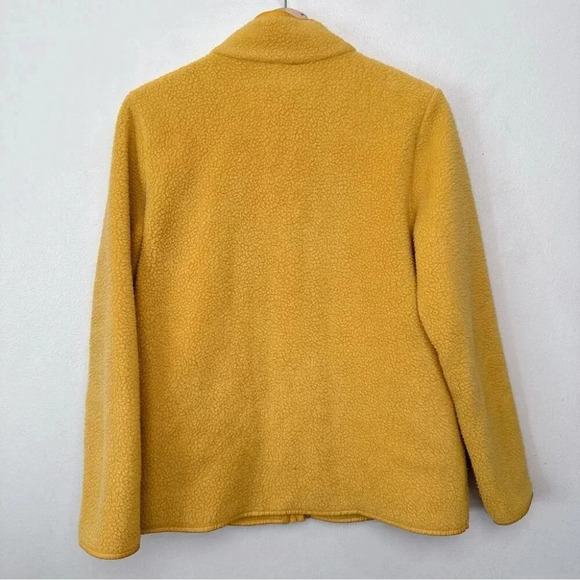 T by Talbots Womens Medium Yellow Snap Button  Teddy Casual Jacket - Picture 15 of 15